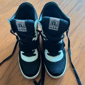 ASH hidden platform black and white sneakers size 39/9 GUC